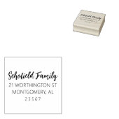 FAMILIE RETURN ADDRESS RUBBER STEMP 	RUBBERSTEMPEL (Gestempeld)