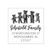 FAMILIE RETURN ADDRESS TEDDY RUBBER STEMP 	RUBBERSTEMPEL (Afrduk)
