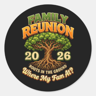 Familie Reünie 2026 Wortels In De Grond Familie Ronde Sticker