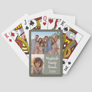 Familie Reünie 2 Foto collage - grijs Pokerkaarten
