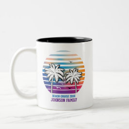 Familie Reünie Aangepaste Cruise Vakantie Tweekleurige Koffiemok