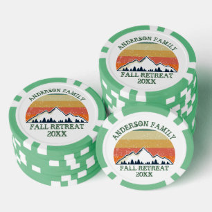 Familie Reünie Aangepaste Herfst Retreat Zonsonder Poker Chips