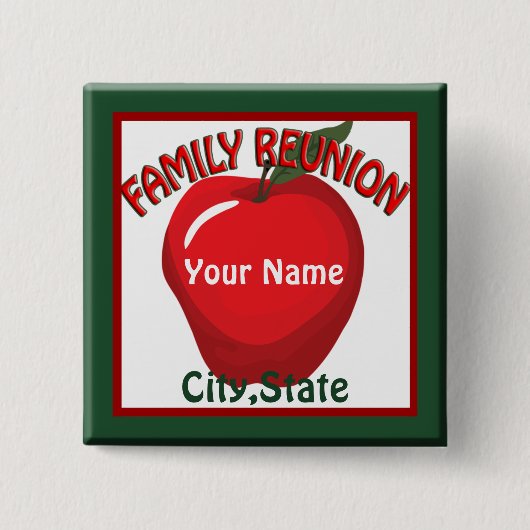 Familie reünie Apple Name Tag Button (Voorkant)