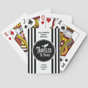 Familie Reünie Award Reisde Het Verst Vliegtoestel Pokerkaarten