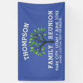 Familie reünie Boom Aangepaste naam Datum Spandoek (Verticaal)