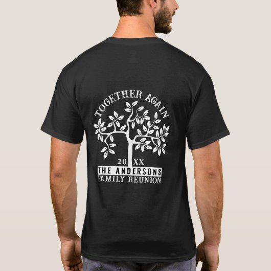 Familie reünie boom, naam en datum t-shirt (Achterkant)