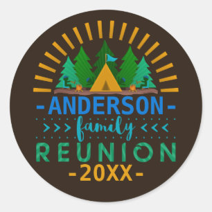 Familie Reünie Camping Trip Bossen   Aangepaste na Ronde Sticker