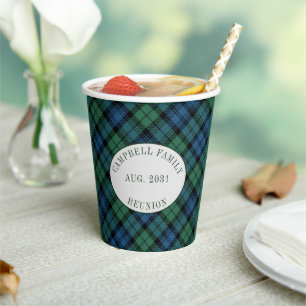 Familie Reünie Clan Campbell Tartan Schotse Ruit C Papieren Bekers