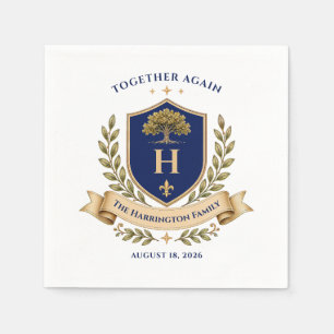 Familie Reünie Crest Naam Monogram Datum Servet