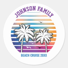 Familie Reünie Custom Cruise Vakantie Ronde Sticker