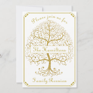 Familie reünie Elegant Luxury Modern Gold Kaart