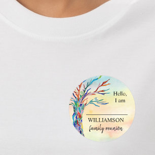 Familie reünie Familieboom Naam Klassieke Ronde St Sticker