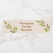 Familie reünie Green Tree Branch Large Gathering Waterfles Etiket (Enkel label)