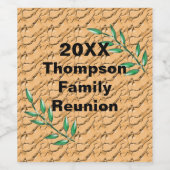 Familie reünie Green Tree Branch Large Gathering Wijn Etiket (Enkel label)