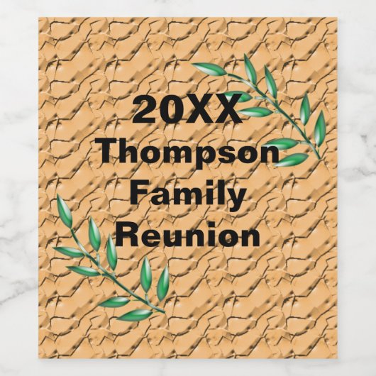 Familie reünie Green Tree Branch Large Gathering Wijn Etiket (Enkel label)