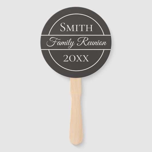 Familie Reünie Grijze Cirkel Handwaaier (Achterkant)