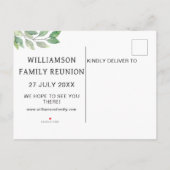 Familie reünie groen opslaan de datum aankondigingskaart (Achterkant)