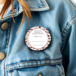 Familie Reünie Introductie Barbecue Patroon Ronde Button 6,0 Cm