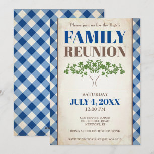 Familie reünie Invite, Boom, Familie Picnic Kaart