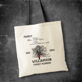 Familie Reünie Keepsake Tree Life Quote Tote Bag
