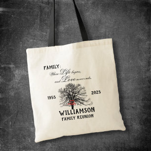 Familie Reünie Keepsake Tree Life Quote Tote Bag