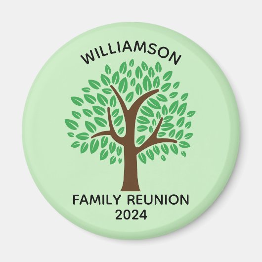 Familie Reünie Leuke Groene Boom Custom Keepsake Magneet (Voorkant)