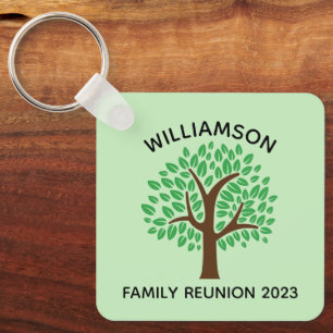 Familie Reünie Leuke Groene Boom Custom Keepsake Sleutelhanger