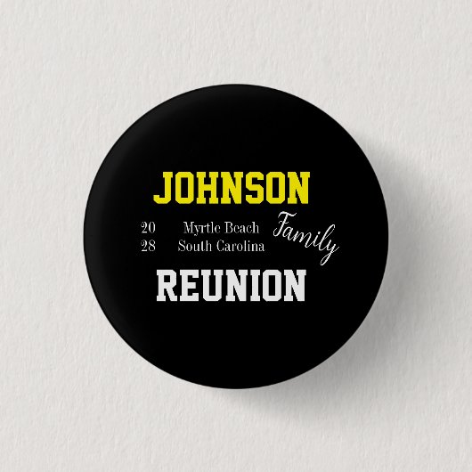Familie Reünie Moderne Typografie Party Ronde Button 3,2 Cm (Voorkant)