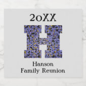 Familie reünie Mosaic Letter H Achternaam Monogram Bier Etiket (Enkel label)