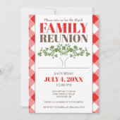 Familie reünie nodigt uit, rode controleertablet kaart (Voorkant)