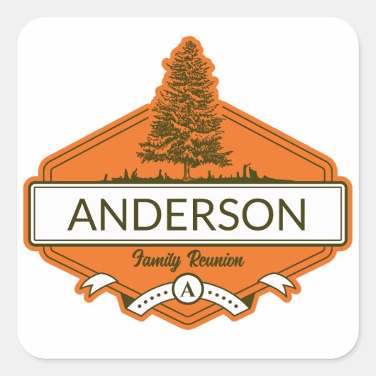 Familie reünie op maat  vierkante sticker (Voorkant)