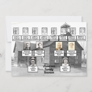 Familie reünie Oude Wooden Kerk Kaart