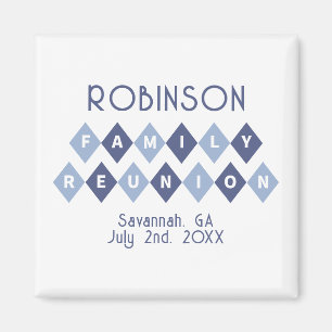 Familie Reünie Party Keepsake Kleurrijk Modern Bla Magneet