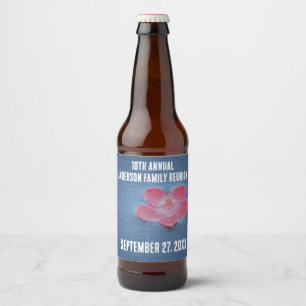 Familie Reünie Picknick Bloem Minimalistische Bloe Bier Etiket