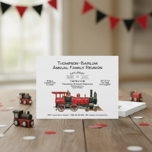 Familie Reünie Red Train uitnodiging