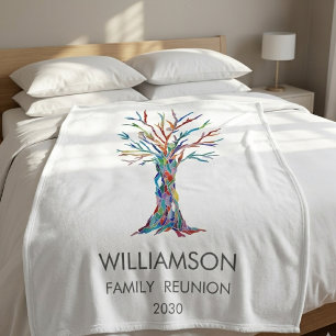 Familie Reünie Regenboog Familiestamboom Fleece Deken