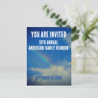 Familie Reünie Regenboog Kleurrijk U bent uitgenod Briefkaart