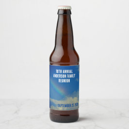 Familie Reünie Regenboog Kleurrijke Zomer Picinic Bier Etiket