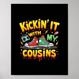 Familie Reünie Reis Zwarte Neven en Nichten Kicken Poster
