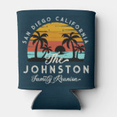  familie reünie retro zonsondergang strand palmen blikjeskoeler (Achterkant)