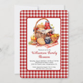 Familie Reünie Rood Wit Check Picknick Uitnodiging (Voorkant)