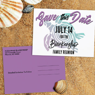 Familie Reünie Save The Date Tribal Turtle Art Aankondigingskaart