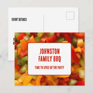 Familie Reünie Spic Up De Feest BBQ Aankondiging Briefkaart