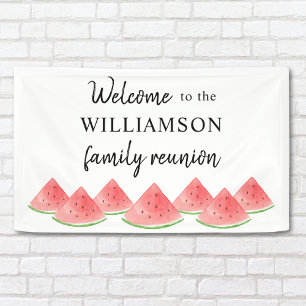 Familie Reünie Watermelon Welkom Spandoek