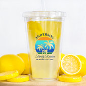 Familie Reünie Zomer Strand Palm Trees Acryl Drinkbeker