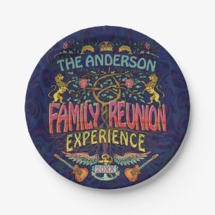 Familie reunion Band Retro 70s Concert Logo Custom Papieren Bordje