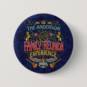 Familie reunion Band Retro 70s Concert Logo Custom Ronde Button 5,7 Cm