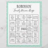 Familie reunion Bingo Game | Groen (Voorkant)