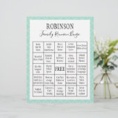 Familie reunion Bingo Game | Groen (Staand voorkant)