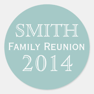 Familie Reunion Blue Background Ronde Sticker